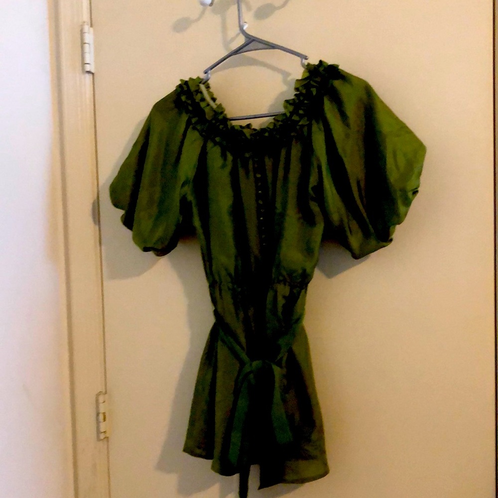 Silk (army)green blouse